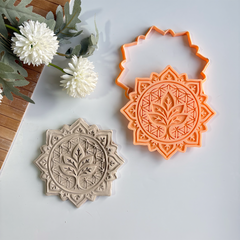 Mandala Lotus Tile Cutter & Stamp Set – 15 cm (5.9")