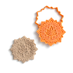 Mandala Lotus Tile Cutter & Stamp Set – 15 cm (5.9")