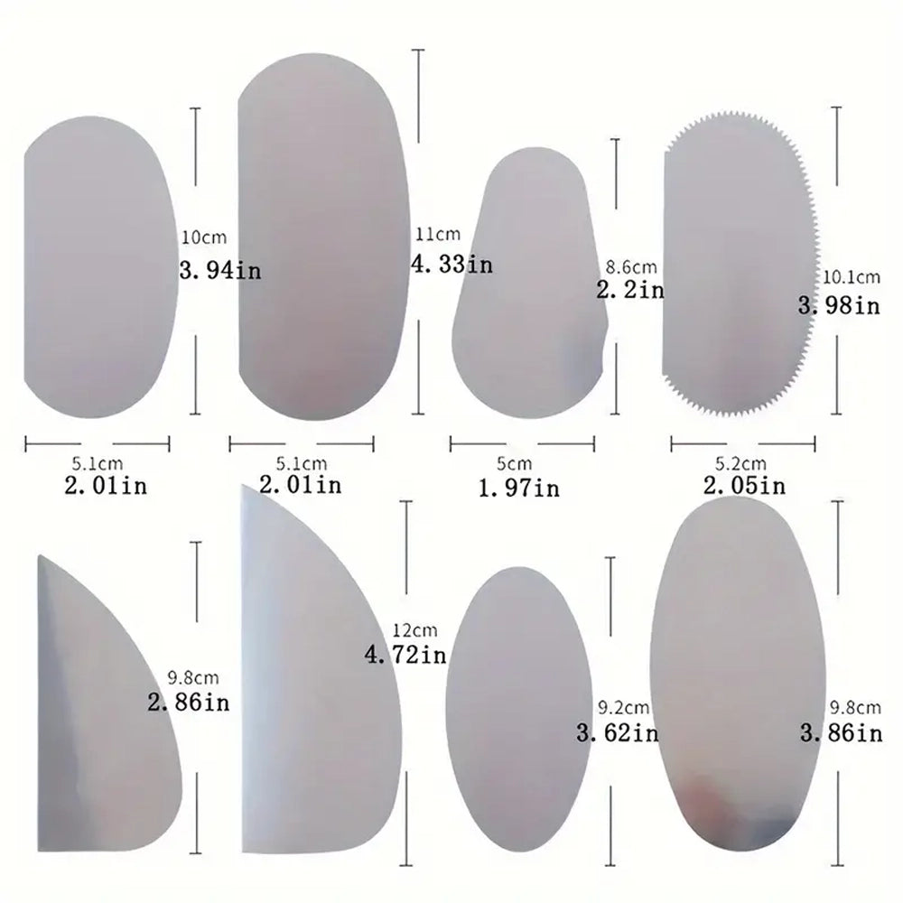 10-Piece Stainless Steel Rib Set – Pottery Shaping & Smoothing Tools