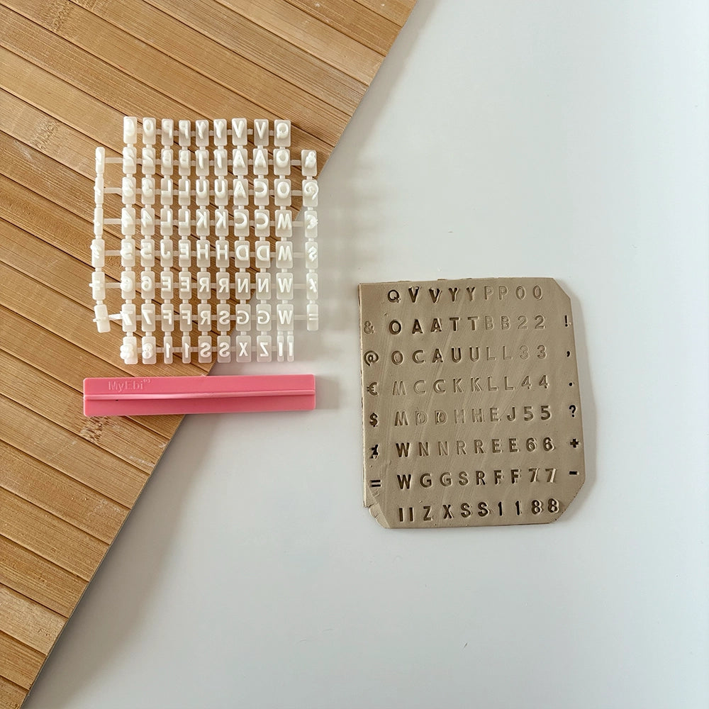 Sliding Alphabet Stamp Set for Clay – 84 Characters