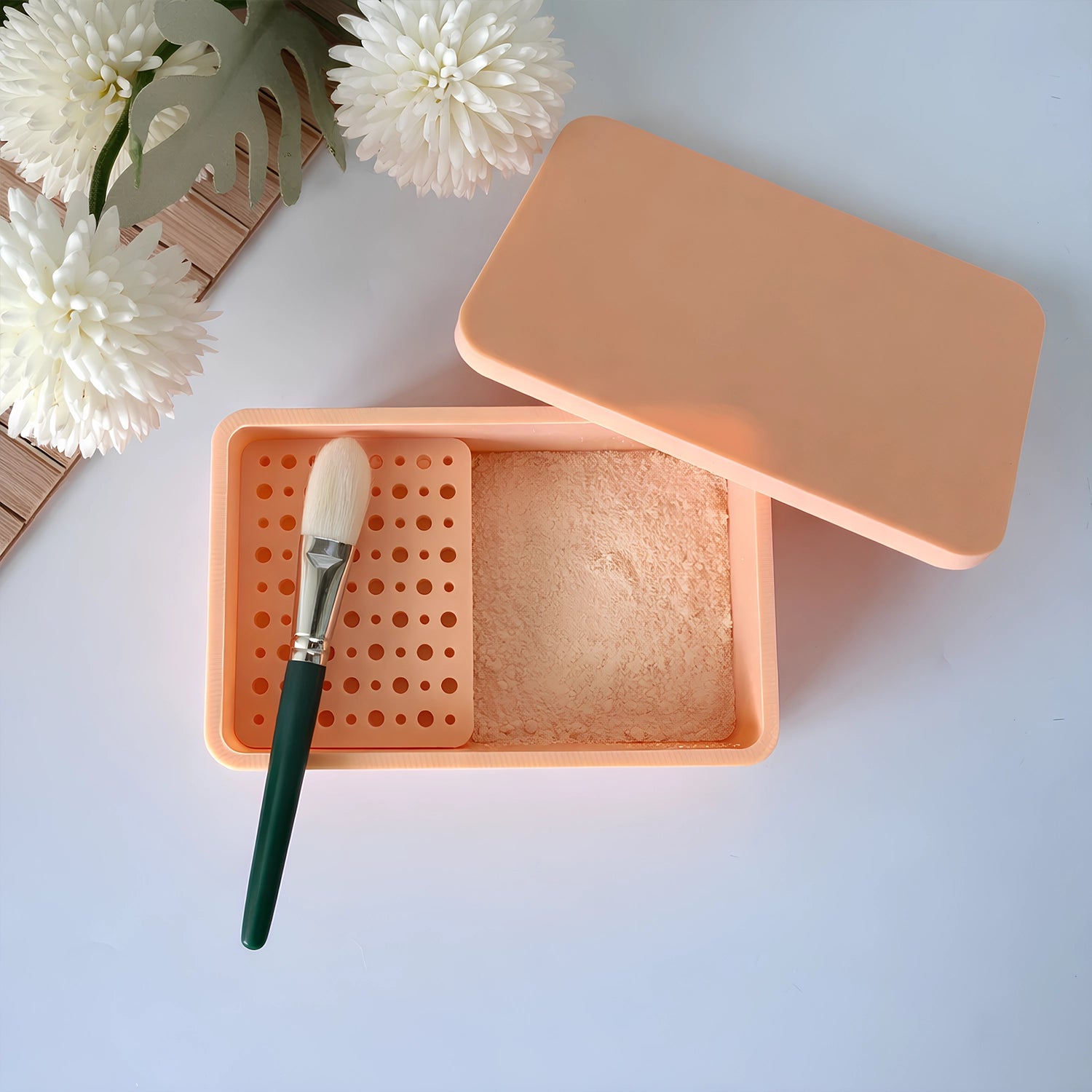 Polymer Clay Powder Container with Mesh – Cornstarch Dusting Tray & Cutter Cleaning Box