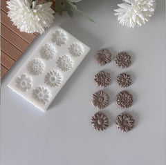 Mini Dahlia & Chrysanthemum Flower Set Silicone Mold –  1" (2.5 cm)