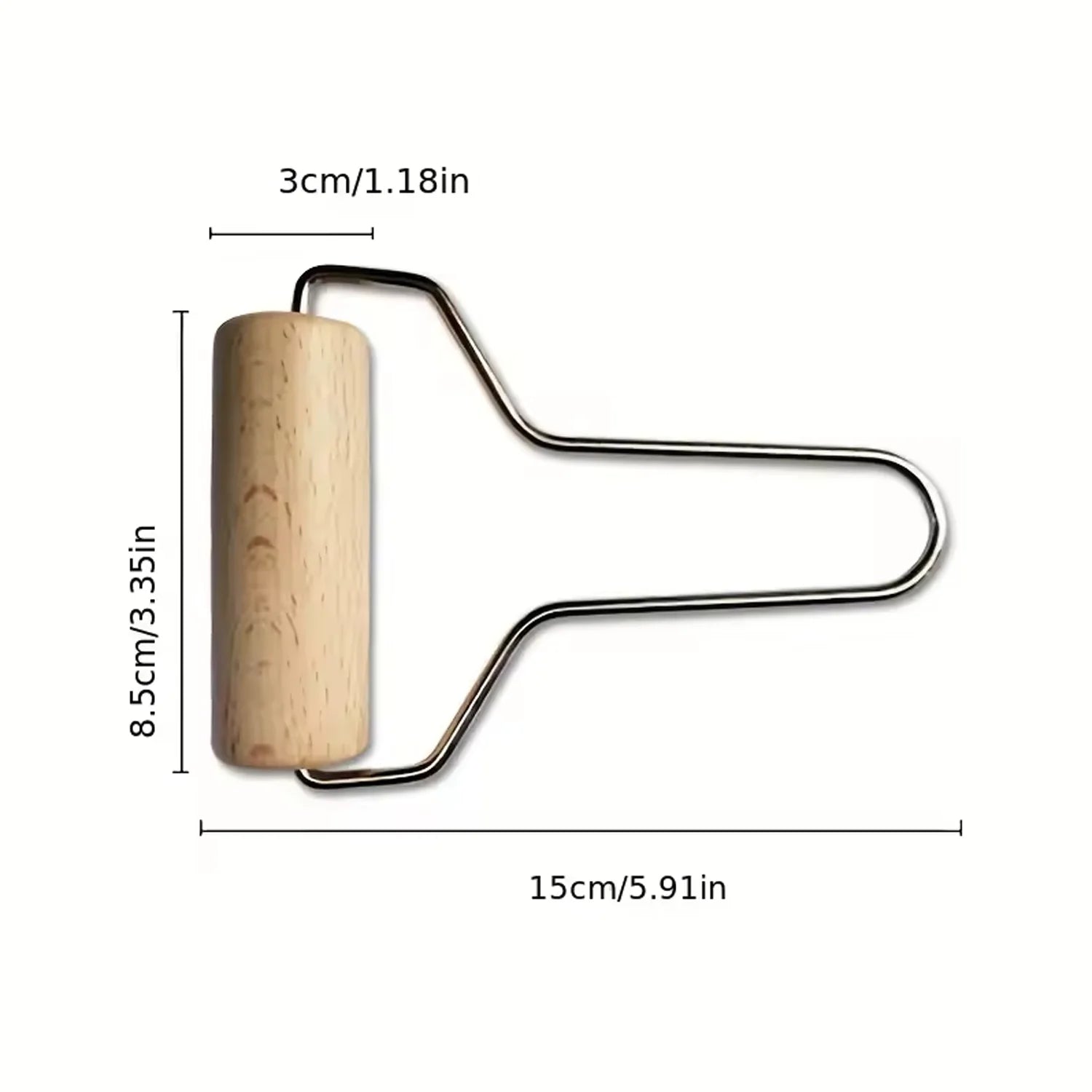 Wooden Hand Roller with Metal Handle (8.5 cm) – Clay Smoothing Tool