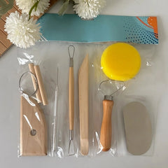 8-Piece Pottery Starter Tool Set – Complete Ceramic & Clay Essentials Kit
