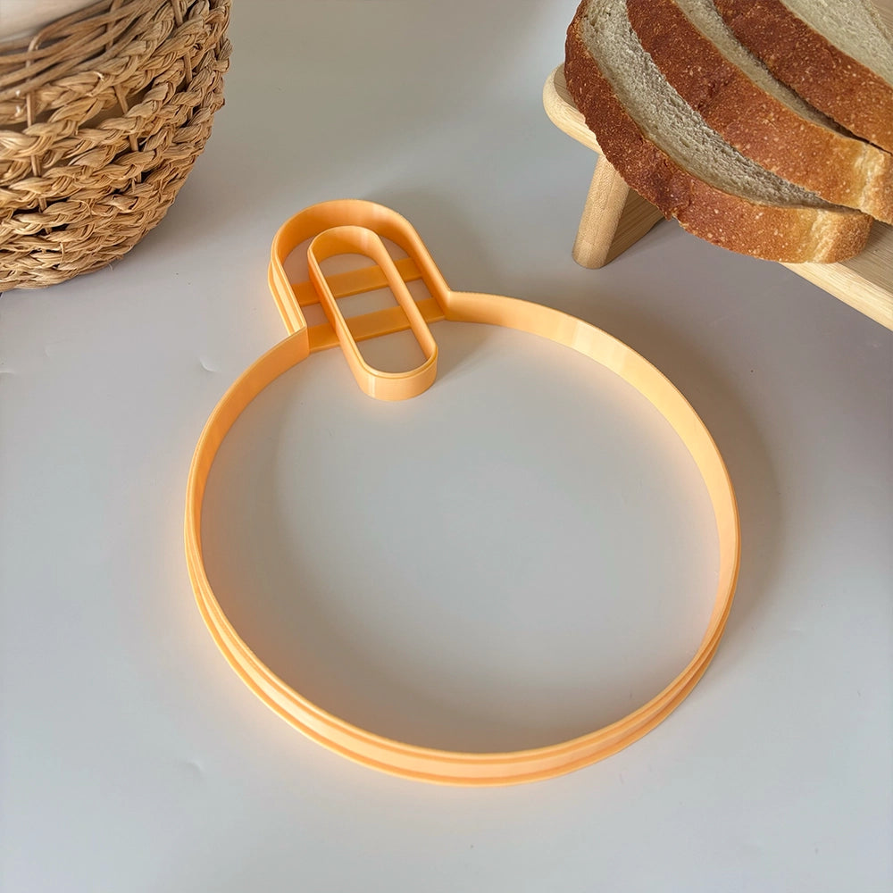 Ceramic Cutting Board Template – Round Serving Board Mold with Handle (11.4")