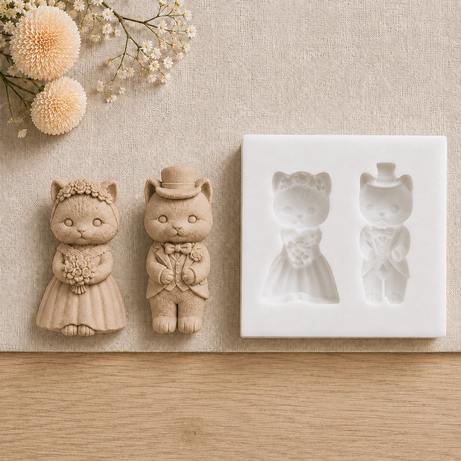Cat Bride and Groom Silicone Mold